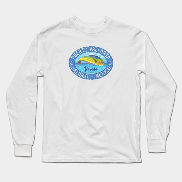 Puerto Vallarta, Jalisco, Mexico, Leaping Dorado Long Sleeve T-Shirt by jcombs